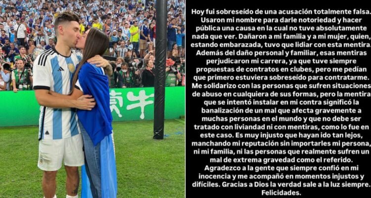 Gonzalo Montiel y su desahogo tras ser sobreseído en causa de abuso sexual