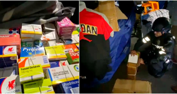 Incautan medicamentos y especies falsificadas desde bodega de toldos azules del Barrio Meiggs