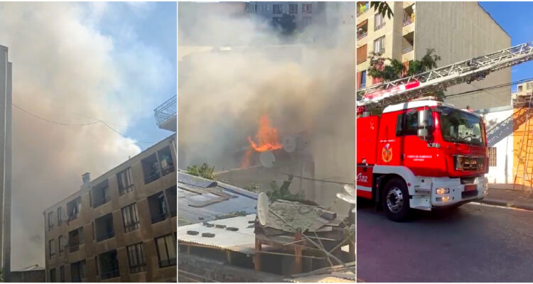 Incendio de una propiedad en Santiago con peligro de propagación movilizó a cerca de 80 bomberos