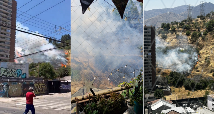 Incendio en Cerro San Cristóbal: fuego se encuentra a pocos metros de viviendas