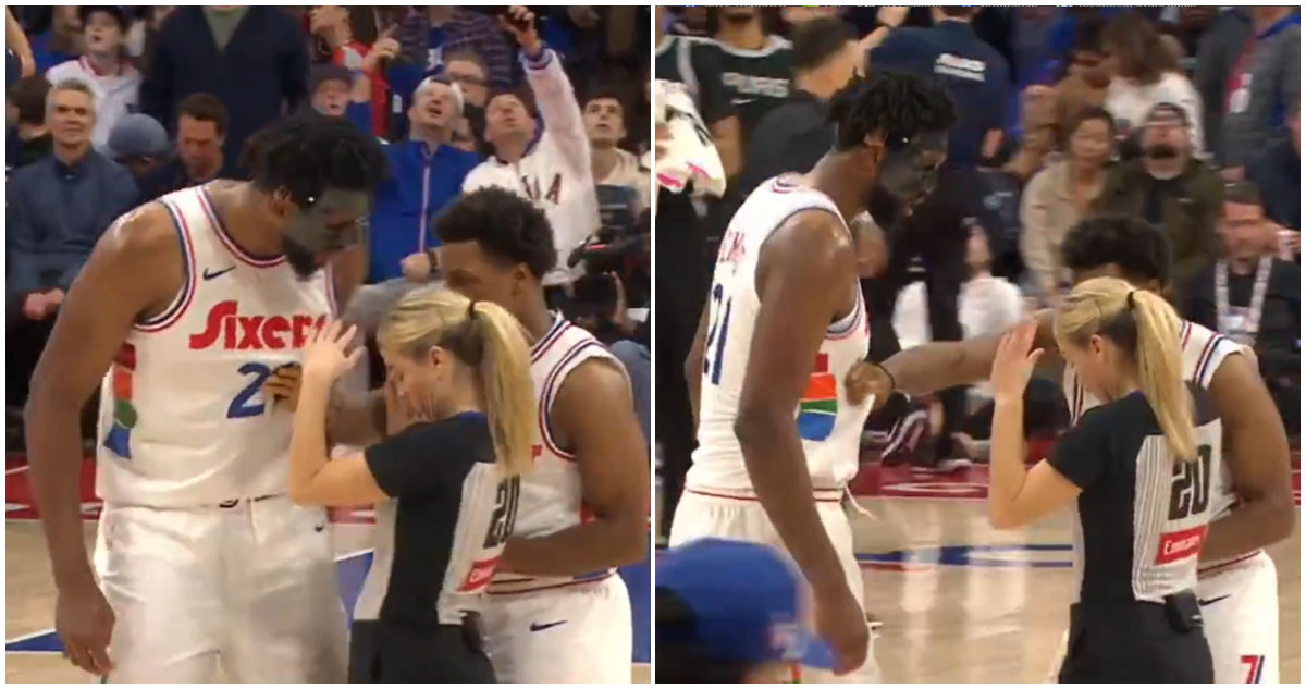Joel Embiid le reclama a árbitra y es expulsado en NBA