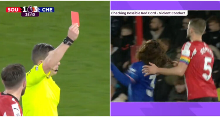 Jugador del Southampton expulsado por agredir a Cucurella