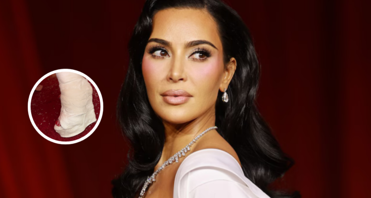 Kim Kardashian sorprende con curiosa forma del yeso de su pie izquierdo tras sufrir una fractura