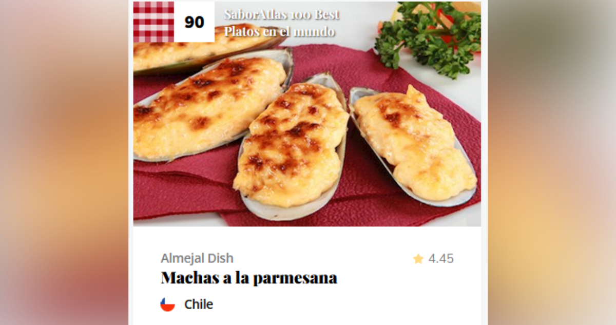 Machas a la Parmesana como uno de los 100 mejores platillos del mundo 