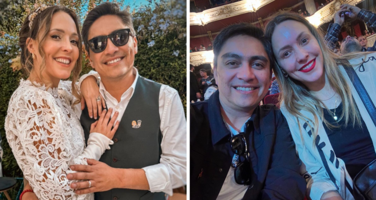 Maly Joquiera junto a Sergio Freire en su matrimonio y en un show, en referencia a su quiebre