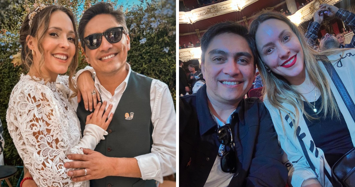 Maly Joquiera junto a Sergio Freire en su matrimonio y en un show, en referencia a su quiebre
