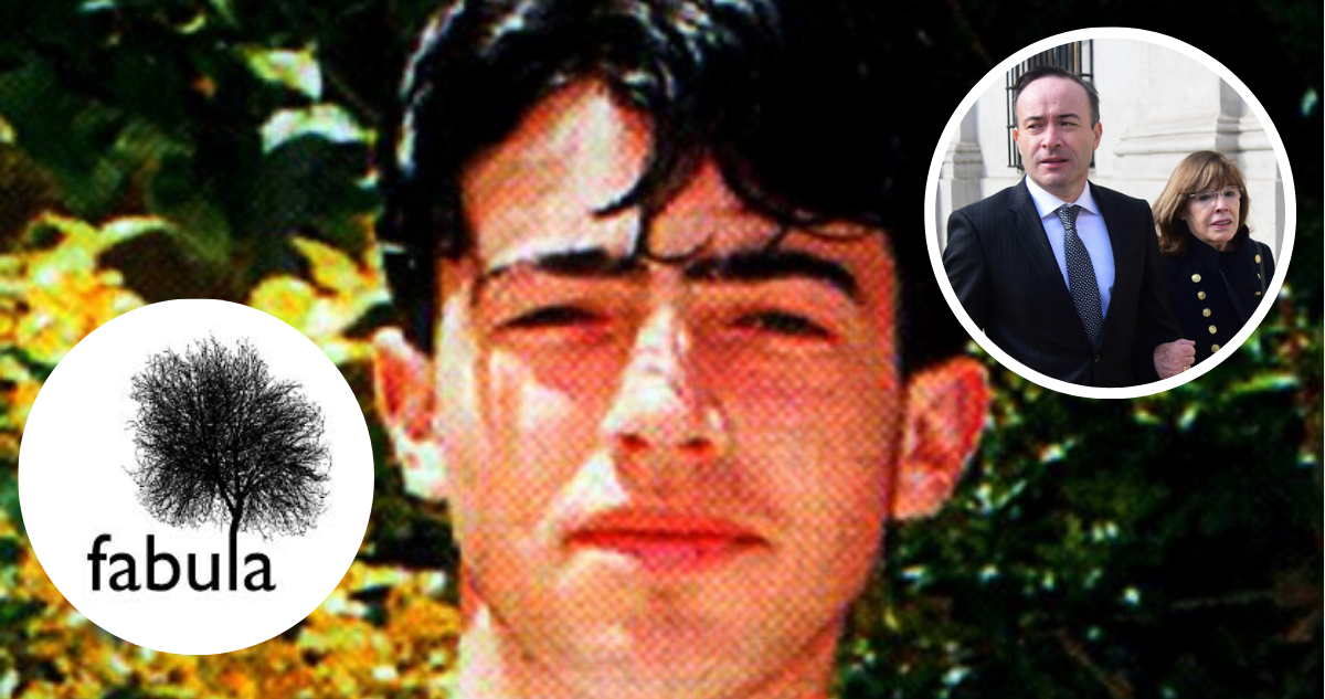 Jorge Matute, su hermano y su madre, y logo de Fábula en referencia a serie de Netflix