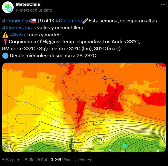 Altas temperaturas en Chile