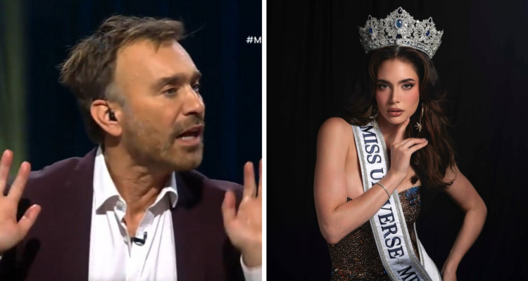 Jordi Castell y Miss Mexico, María Fernanda Beltrán, en referencia los dichos del fotógrafo durante la transmisión del certamen de belleza