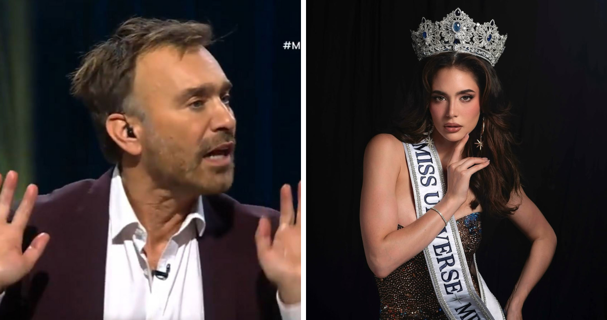 Jordi Castell y Miss Mexico, María Fernanda Beltrán, en referencia los dichos del fotógrafo durante la transmisión del certamen de belleza