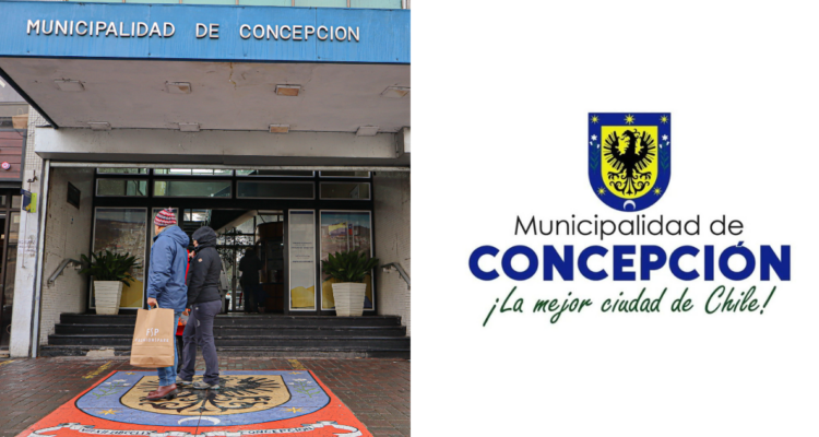 Frontis de la Municipalidad de Concepción y nuevo logo