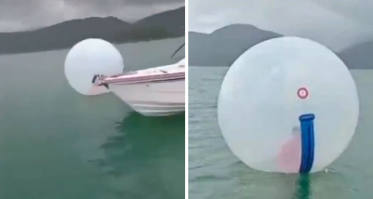 Niño es arrastrado mar adentro al interior de burbuja inflable