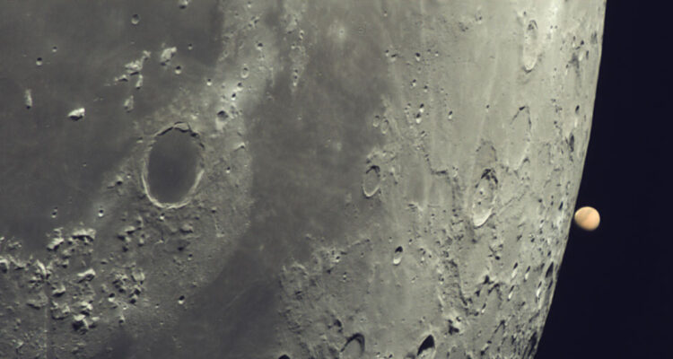 Foto de la ocultación de Marte para ilustrar los eventos astronómicos de enero 2025