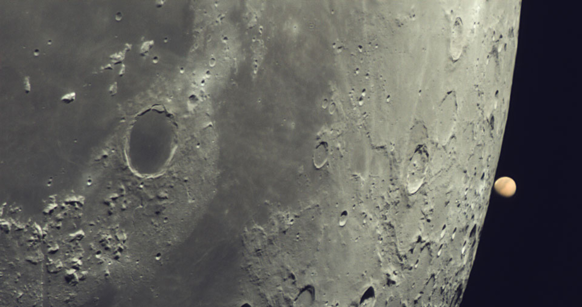Foto de la ocultación de Marte para ilustrar los eventos astronómicos de enero 2025