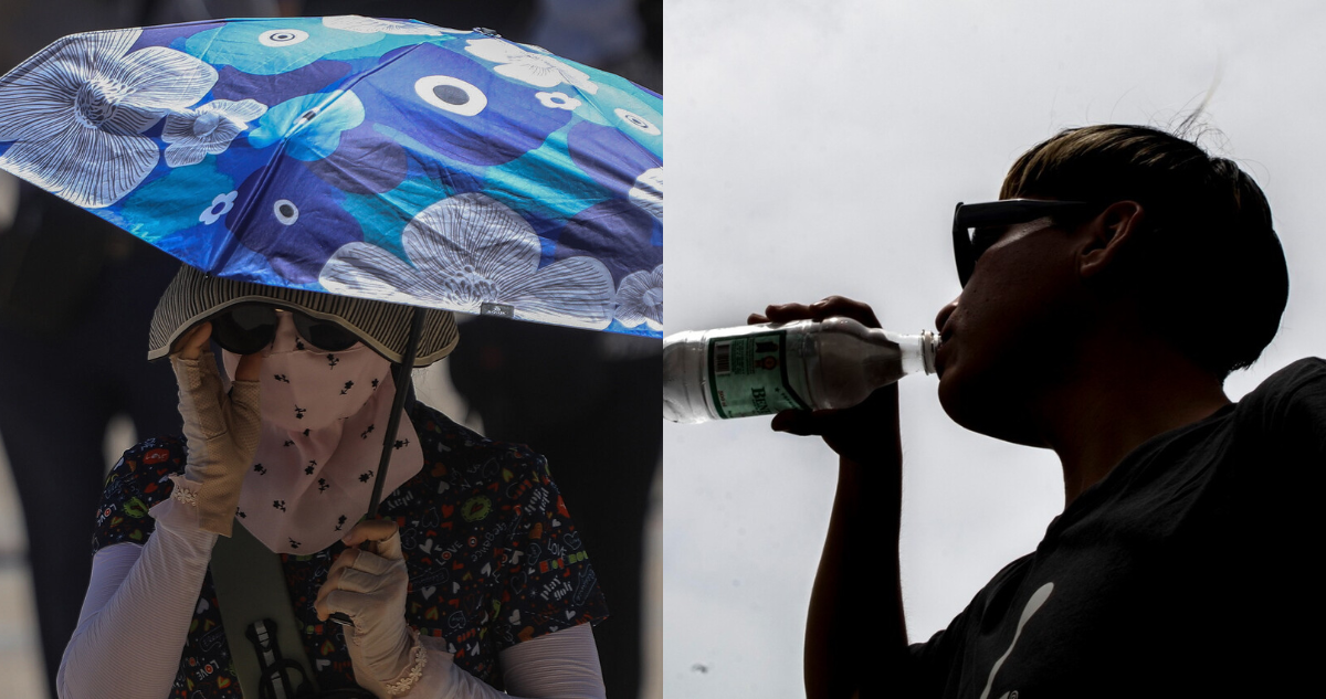 Personajes protegiéndose o capeando el calor en referencia a alerta por altas temperaturas