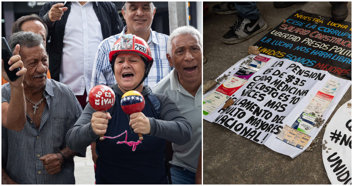 “La peor Navidad”: Jubilados protestan en Venezuela ante pensiones de menos de $3 mil pesos chilenos