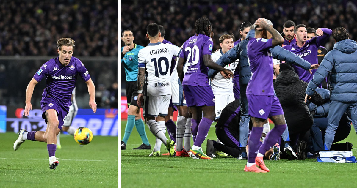Edoardo Bove se desplomó en partido de Fiorentina ante Inter.