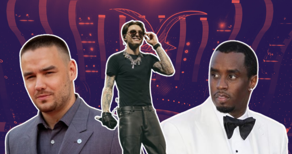 Liam Payne, Peso Pluma y Diddy en referencia a hitos del espectáculo que marcaron el 2024