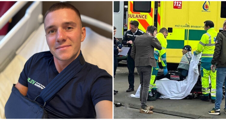 Remco Evenepoel tras su accidente