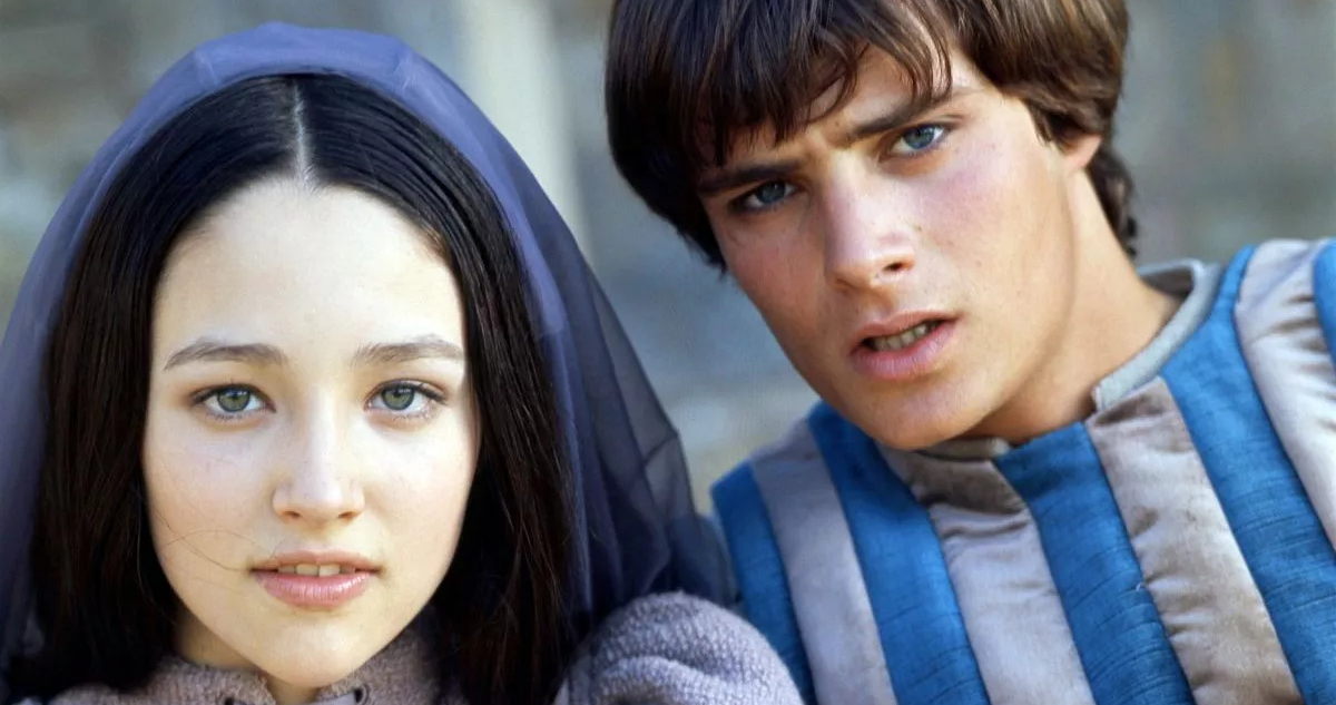 Olivia Hussey como Julieta y Leonard Whiting como Romeo en 1968