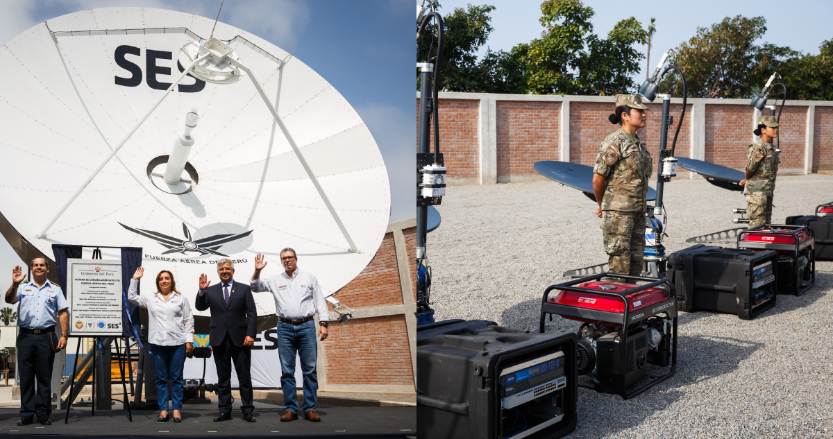 Imauguración del sistema de comunicaciones satelital de Perú.