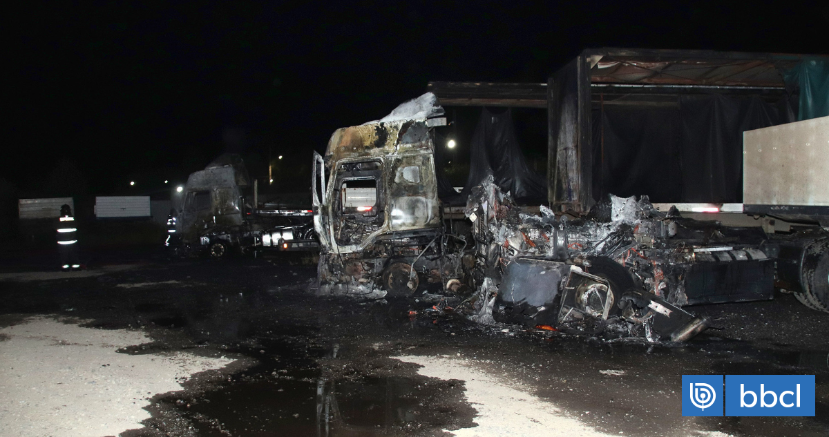 Ataque incendiario destruye 6 camiones en Padre Las Casas