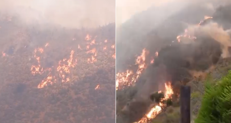 Declaran alerta roja por incendio forestal en Catemu