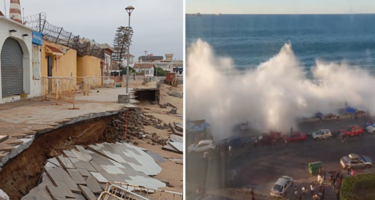 Cierre de calles, daños y evacuaciones por marejadas anormales en costas de región de Valparaíso