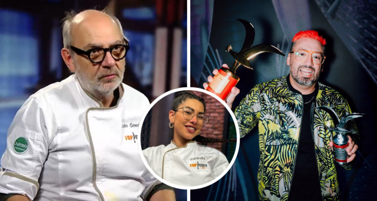 Luis Gnecco, Álex Ortiz y Scarlette Gálvez en referencia a pelea en Top Chef VIP