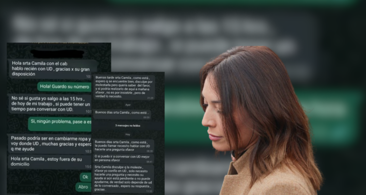 Camila Polizzi y los whatsapp con el cabo que le pidió 20 millones de pesos.