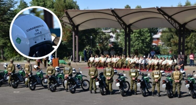 Entrega de vehículos motorizados a carabineros en La Araucanía