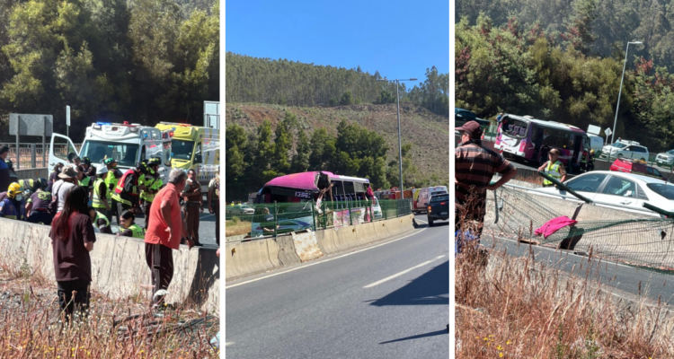 Tres muertos y 11 personas lesionadas deja choque de bus con barrera en sector Chivilingo de Lota