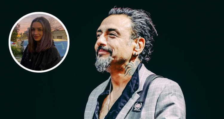 Claudio Valenzuela, vocalista de Lucybell, y miniatura de su hija Amaya