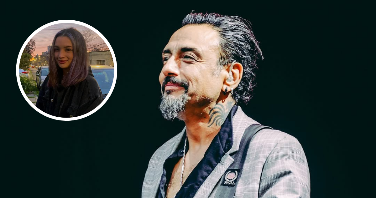 Claudio Valenzuela, vocalista de Lucybell, y miniatura de su hija Amaya