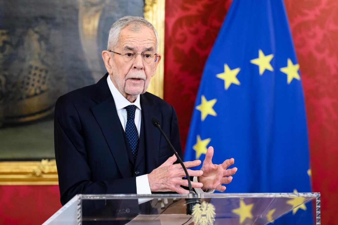 El presidente federal de Austria, Alexander Van der Bellen