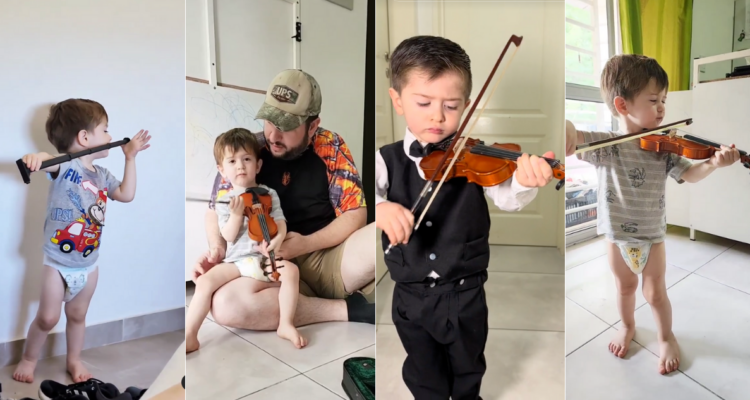 Filippo, el bebé que toca violín