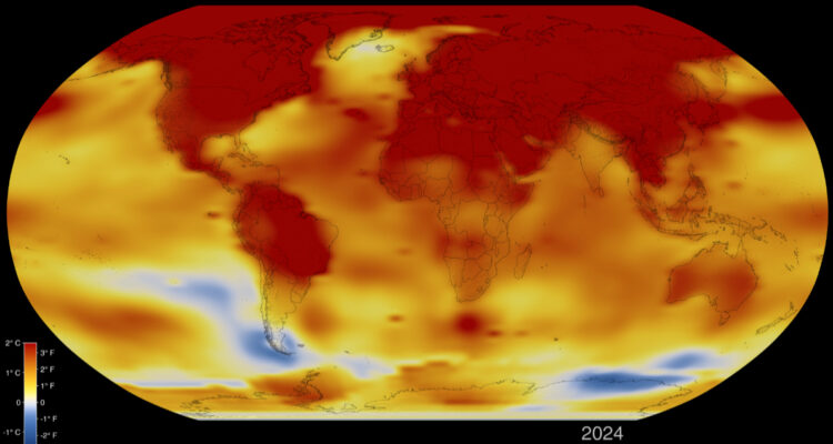 Gráfico del calor en la Tierra, 2024