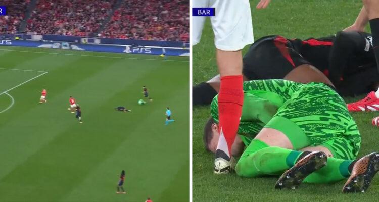 Wojciech Szczesny del Barcelona le regaló gol al Benfica.