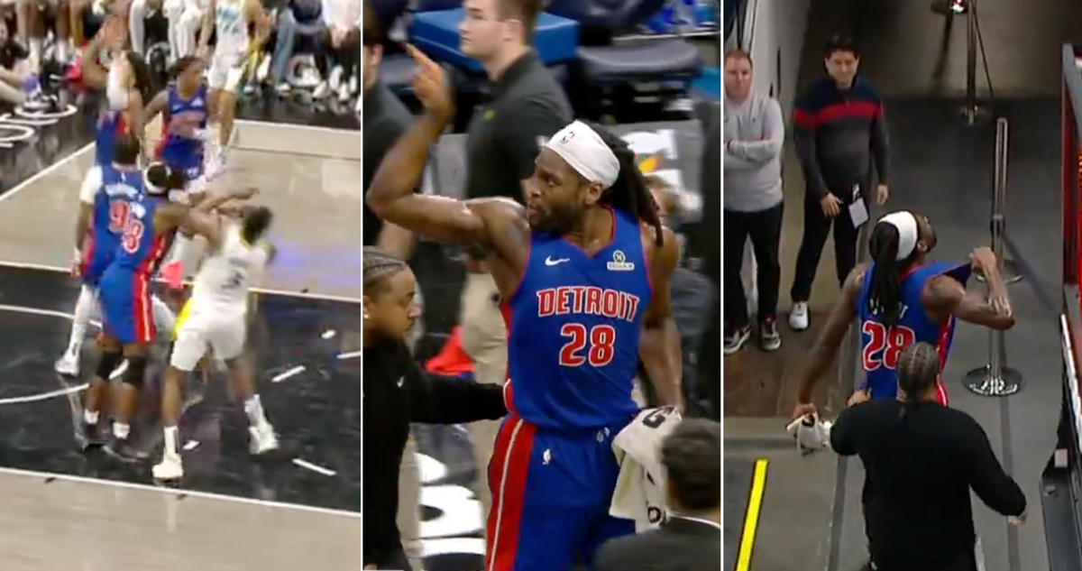 Crack de Detroit expulsado a los 8 minutos por violento empujón sin balón.