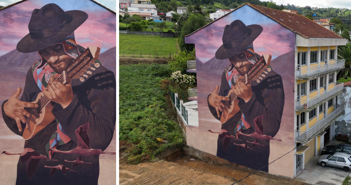El Charanguista Andino": la pintura de un artista chileno que compite por el "Mejor Mural del Mundo" | Sociedad | BioBioChile