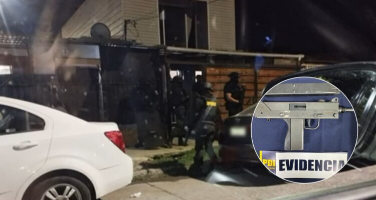 Detienen a sujeto sorprendido con subametralladora en Ñuñoa: participó en robo a escuela en Rengo