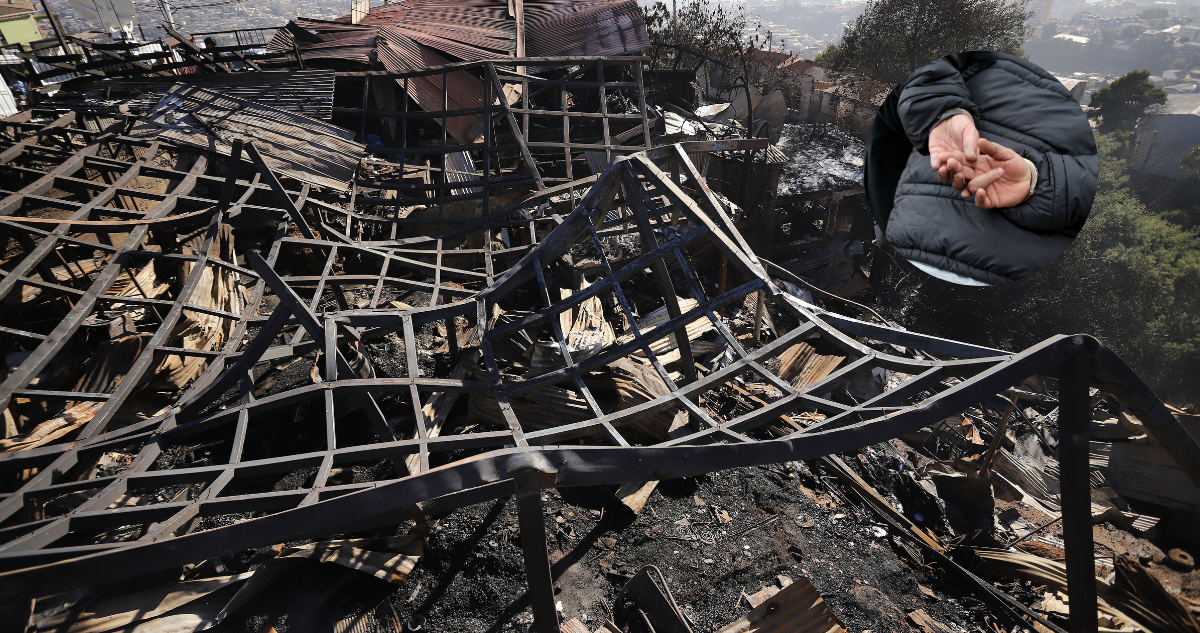 Escombros por detenidos en megaincendio de Valparaíso