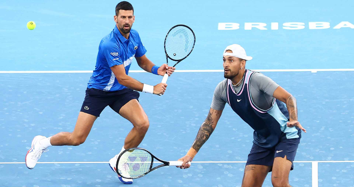 Se acaba el ‘doble’ sueño de Djokovic y Kyrgios en Brisbane: cayeron luchando ante dupla Mektic-Venus