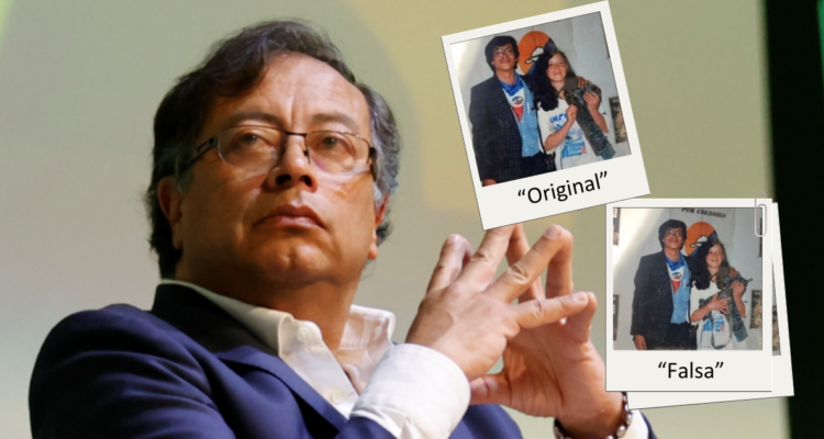 Acusan a presidente Petro de usar foto editada para desmentir antigua imagen junto a joven armada