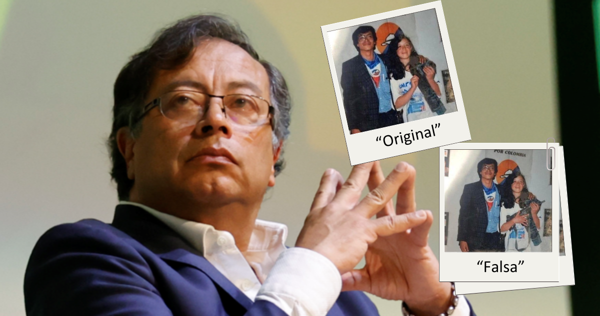 Acusan a presidente Petro de usar foto editada para desmentir antigua imagen junto a joven armada