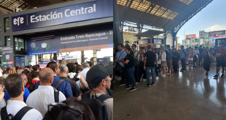 Tren Rancagua – Estación Central presenta aglomeraciones y demoras tras problema técnico en la vía