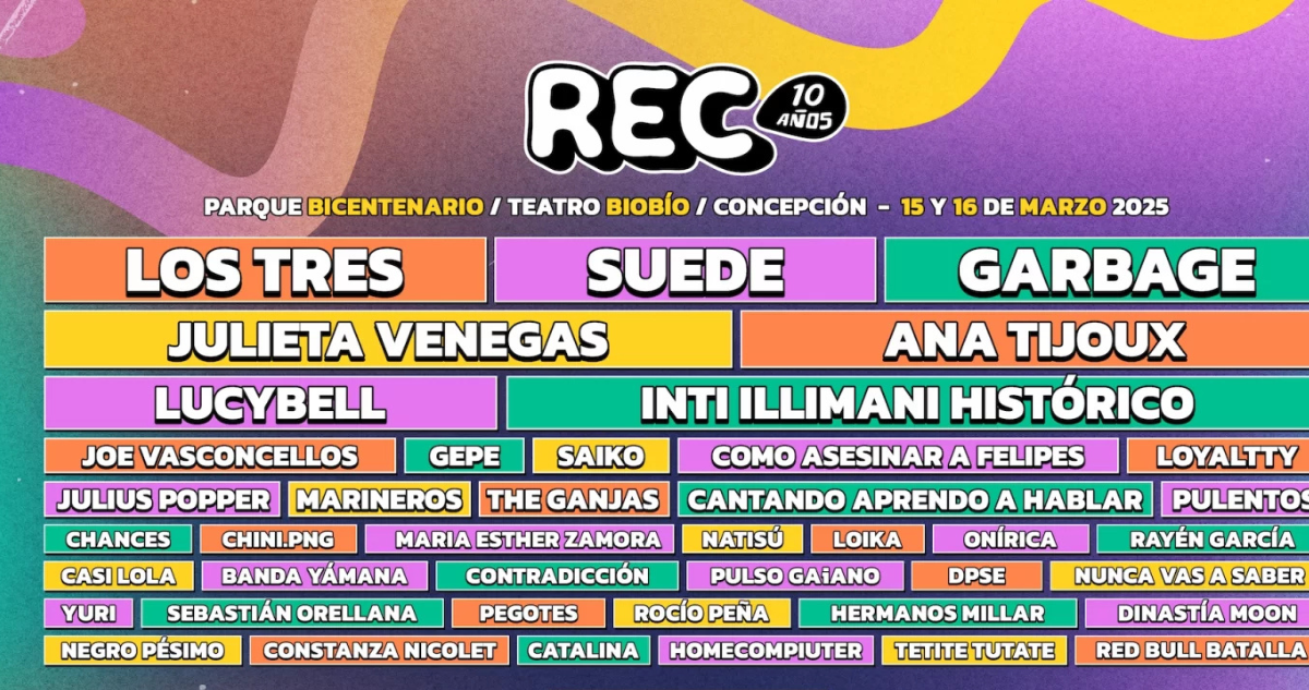 Liberan el line-up del REC 2025: Los Tres, Suede, Garbage, Julieta Venegas y más