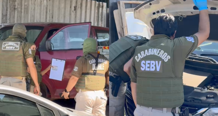 Dos detenidos tras hallazgo de vehículo robado en fiscalización de talleres en Pudahuel y Cerro Navia