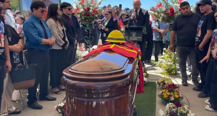 Funeral de brigadista muerto en Los Sauces