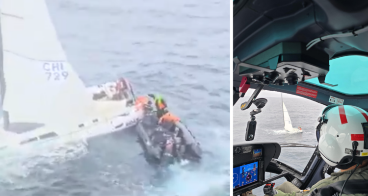 Gobernación Marítima de Coquimbo rescata a tres tripulantes de un yate ante inminente hundimiento